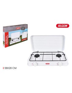 COCINA 2 FUEGOS GAS C/TAPA 58X28 CM