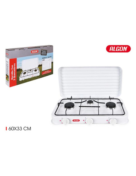 COCINA 3 FUEGOS GAS C/TAPA 60X33 CM