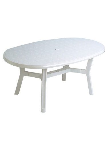 MESA JARDIN OVAL BLANCA