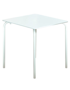 MESA JARDIN COMPAQ PLUS ACERO PINTADO BLANCO 70X70 CM 2