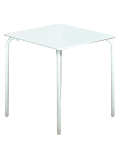 MESA JARDIN COMPAQ PLUS ACERO PINTADO BLANCO 70X70 CM