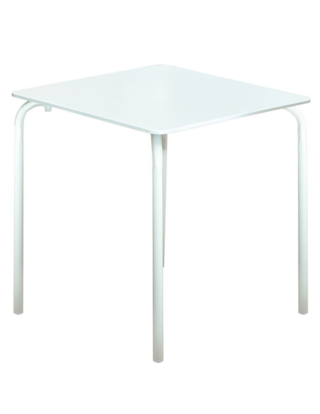 MESA JARDIN COMPAQ PLUS ACERO PINTADO BLANCO 70X70 CM