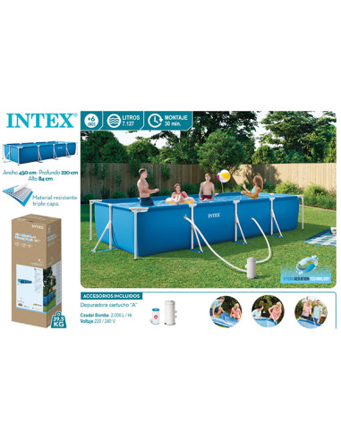 Piscina  Intex  450×220×84 cm con depuradora
