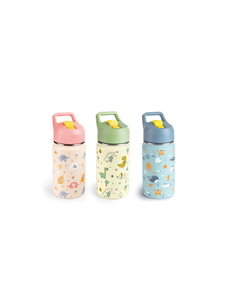 BOTELLA TERMO C/BOQUILLA INFANTIL KOMIK SURTID 360 ML