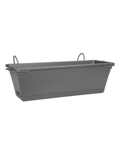 JARDINERA BALCON+BANDEJA ANTRACITA 40 CM 2