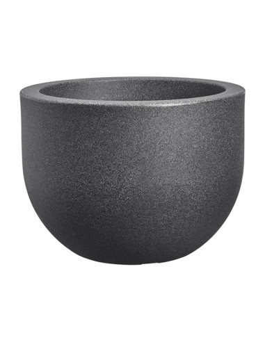MACETA EXT. GRACE ROUND PIEDRA ANTRACITA 47 CM