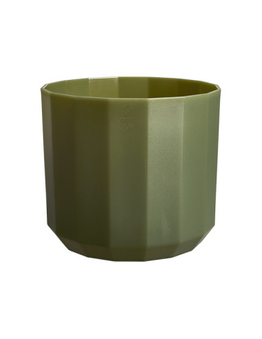 MACETERO FACET ROUND VERDE BOSQUE 19 CM