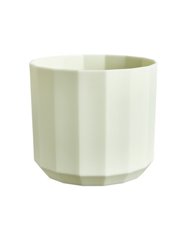 MACETERO FACET ROUND VERDE TÉ 19 CM