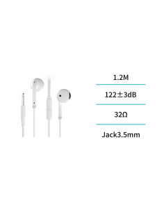 AURICULAR C/CABLE JACK 3.5mm SEMI IN EAR BLCO 2