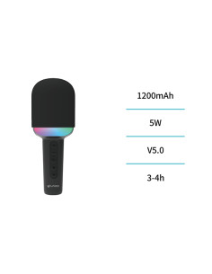 Micrófono Bluetooth RGB UNICO negro 2