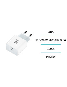 Cargador de pared UNICO 20W USB-C Power Delivery 2