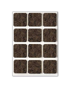 FIELTRO ADHESIVO MARRON BL6 25X25 MM 2
