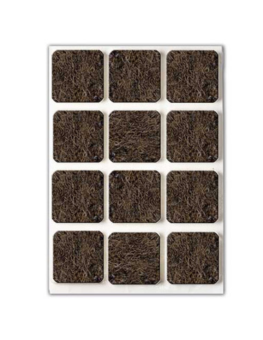 FIELTRO ADHESIVO MARRON BL6 25X25 MM