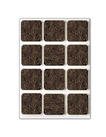 FIELTRO ADHESIVO MARRON BL6 25X25 MM