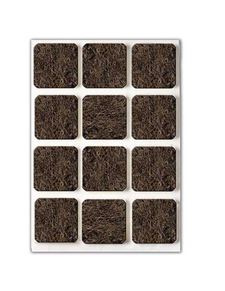 FIELTRO ADHESIVO MARRON BL6 30X30 MM