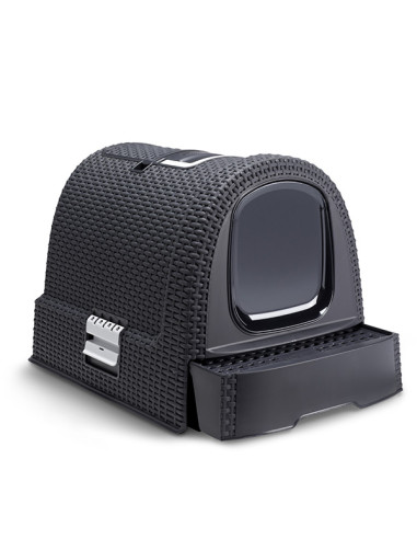 CAJA ASEO GATOS RATAN ANTRACITA