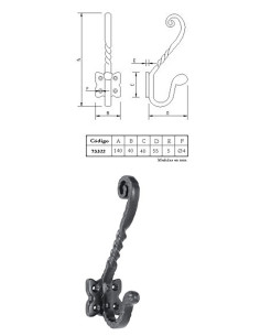 PERCHA DOBLE 140 MM 2