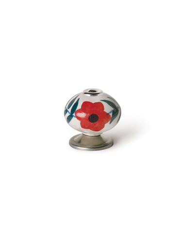 POMO PORCELANA FLOR 40 MM