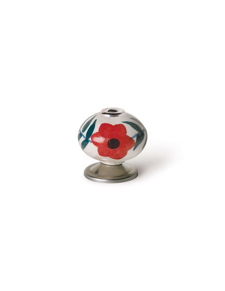 POMO PORCELANA FLOR 40 MM
