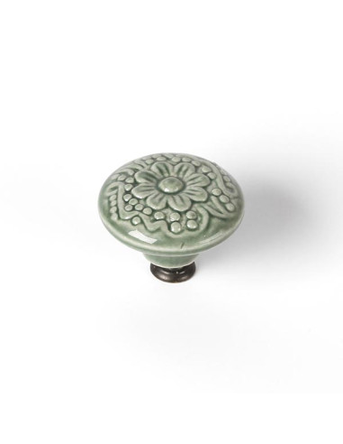 POMO PORCELANA VERDE 44 MM