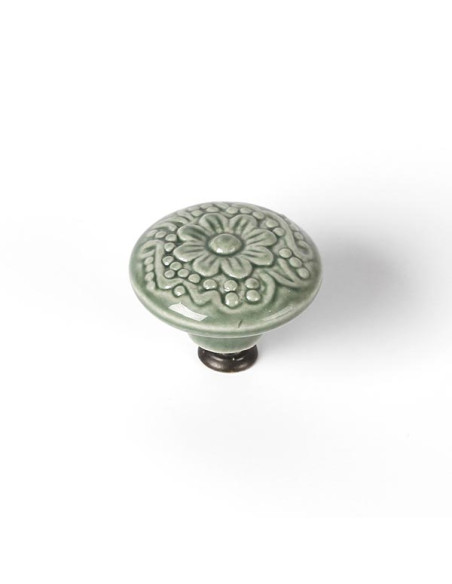 POMO PORCELANA VERDE 44 MM