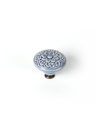POMO PORCELANA AZUL 44 MM