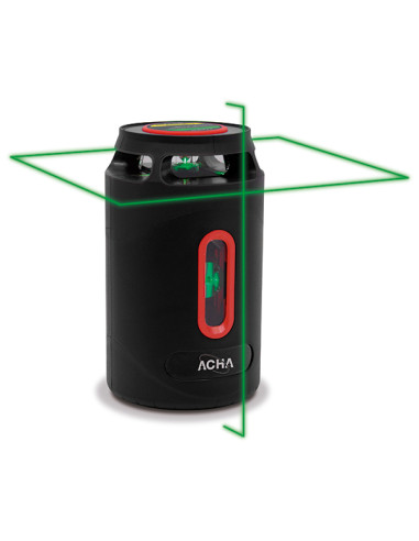 Nivel láser verde 360° en cruz 40 m USB recargable