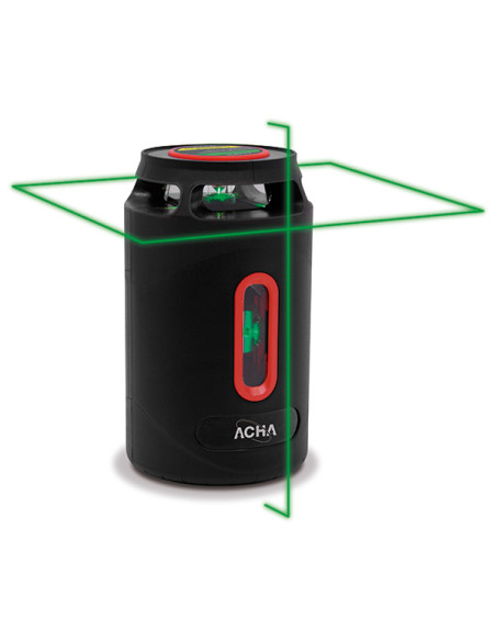 Nivel láser verde 360° en cruz 40 m USB recargable