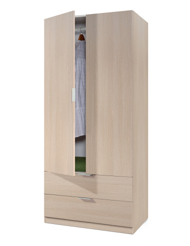 ARMARIO 2PUERTAS+2CAJON.ROBLE 180X81X52