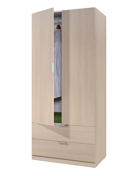 ARMARIO 2PUERTAS+2CAJON.ROBLE 180X81X52