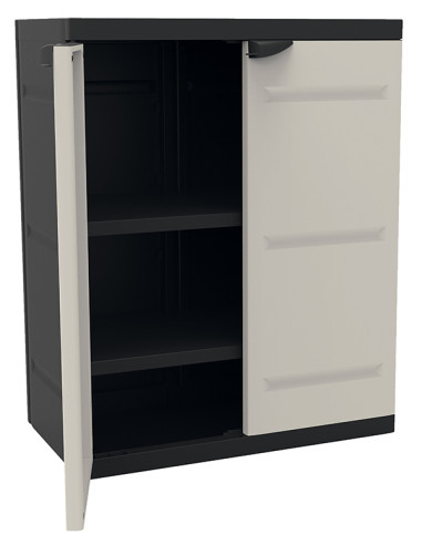 ARMARIO RESINA 2 PUERTAS BAJO NGR 70X44X88
