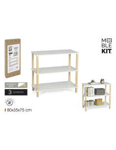ESTANTERIA MADERA RECTANGULAR WHITE 3 BALDAS 80X35X75 2