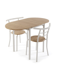 MESA + 2 SILLAS BLANCO 61X55X77 2