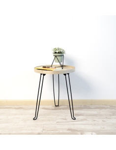 MESA AUXILIAR ACERO MADERA 40X48 CM 2