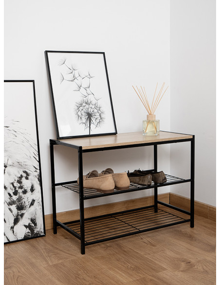 MUEBLE AUXILIAR ACERO/MADERA MOA 60X30X44,5
