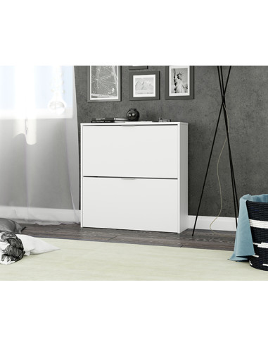 ZAPATERO 2 PUERTAS BLANCO 76X75X22CM