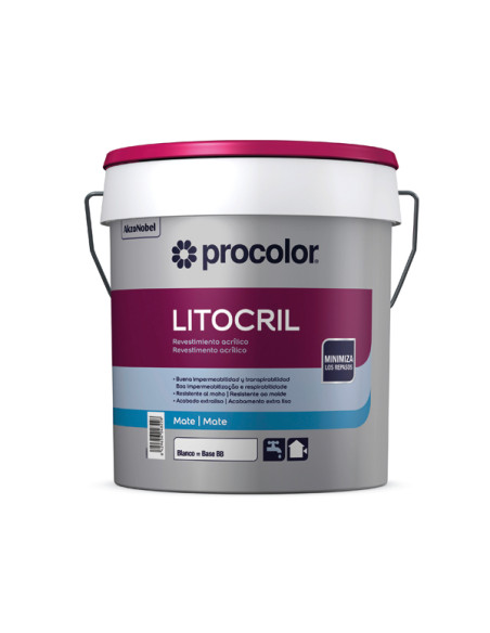 PINTURA FACHADAS LITOCRIL GRIS PERLA 15 L