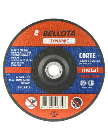 DISCO C METAL/INOX EJE FINO 230X3 MM