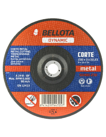 DISCO C METAL/INOX EJE FINO 230X3 MM