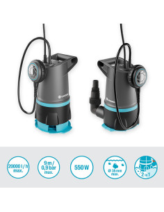 Bomba sumergible Gardena 20000 Basic 20 000 L/h 2 en 1 2