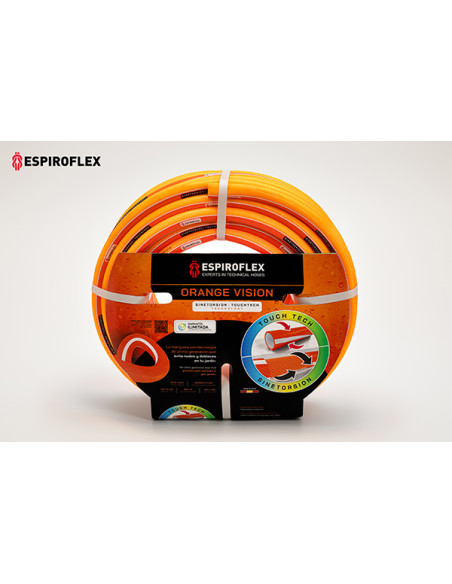 KIT MANGUERA VISION 5/8 ORANGE CON DIFUSOR 25 M