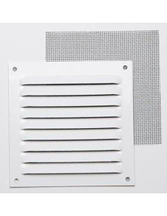 REJILLA 0,8 MM CON MOSQ LACADO BLANCO CON GANCHO 10X10 CM 2