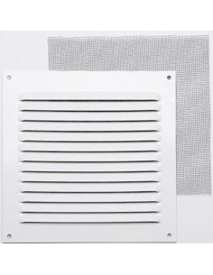 REJILLA 0,8 MM CON MOSQ LACADO BLANCO CON GANCHO 15X15 CM 2