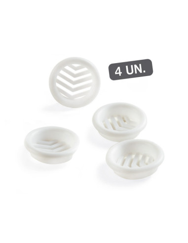 KIT 4 REJILLAS EMPOTRAR ABS BLANCO 4 CM
