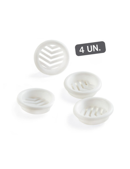 KIT 4 REJILLAS EMPOTRAR ABS BLANCO 4 CM