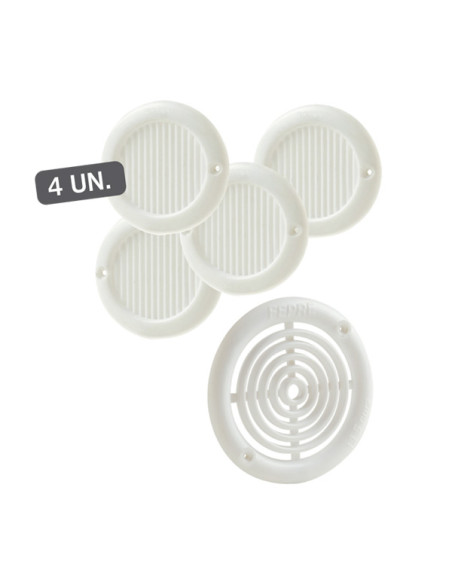 KIT 4 REJILLAS ATORNILLAR ABS BLANCO 6,4 CM