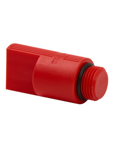 TAPON ALICATADO CON JUNTA TORICA ROJO 1/2 2