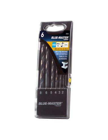 BROCA DIN338 HSS-CO ANTISLIP INOX JGO.6 PZS 2-8 MM