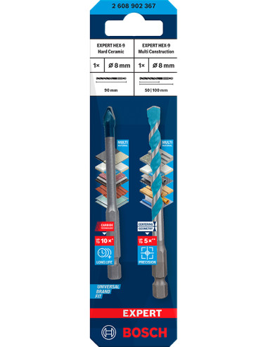 BROCA CERAMIC HEX-9 +MULTIC HEX-9 8 MM