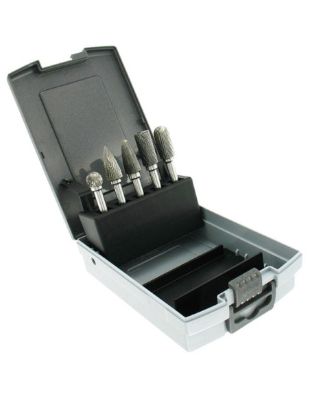 ESTUCHE 5 FRESAS ROTATIVAS M DURO 100X40X120